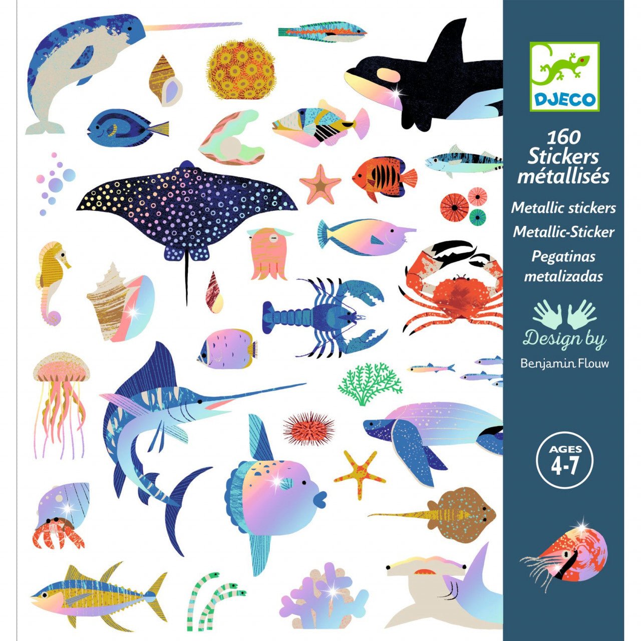 Abţibilduri - Abţibilduri metalice Ocean | Djeco - 5