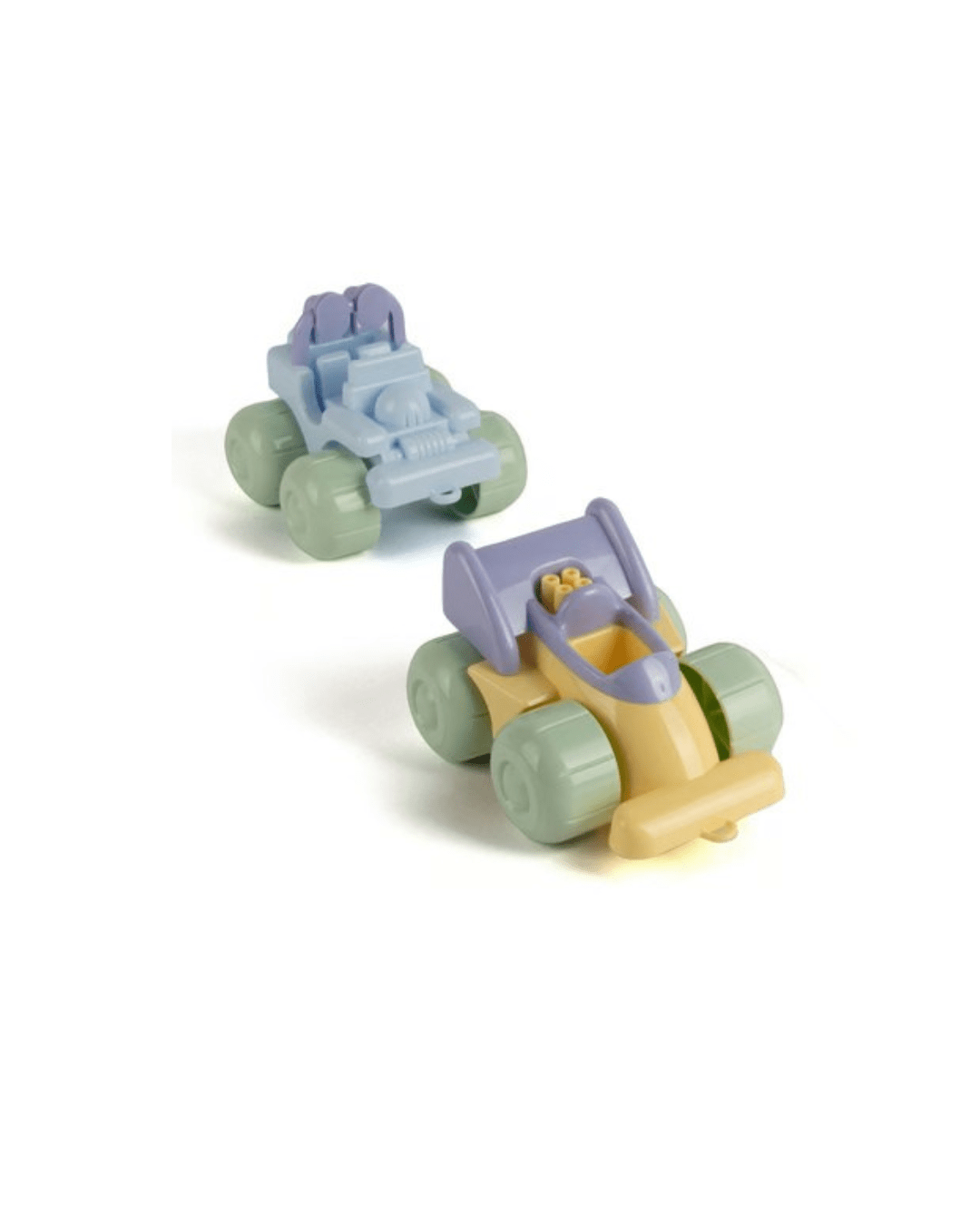 Vehicule de jucărie - Camion cu platformă și 2 mașini mici din materiale reciclate "Pastels", 2+ ani | Dantoy - 2