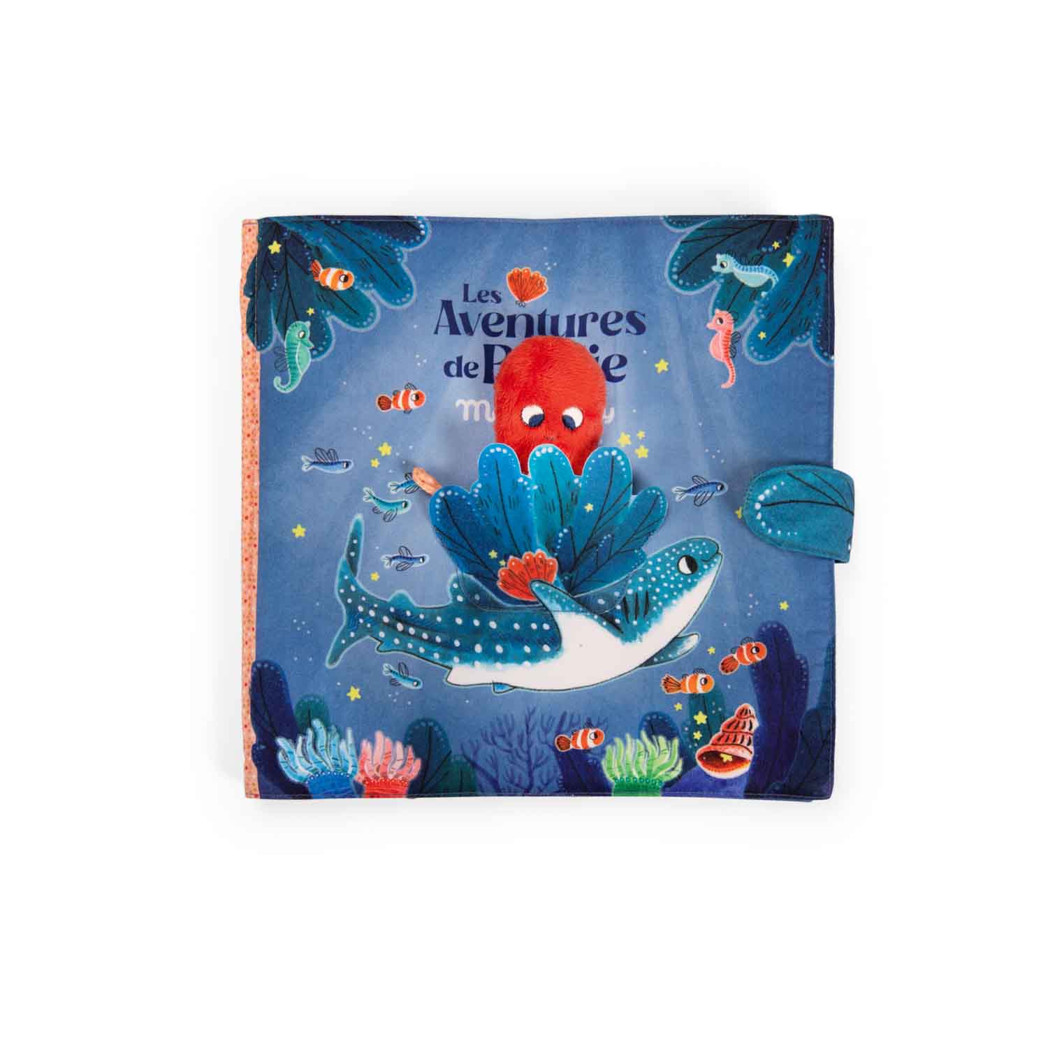 Carte senzorială de activități din material textil "Les Aventures de Paulie" | Moulin Roty - Moulin Roty - EmmaSiLuna.ro