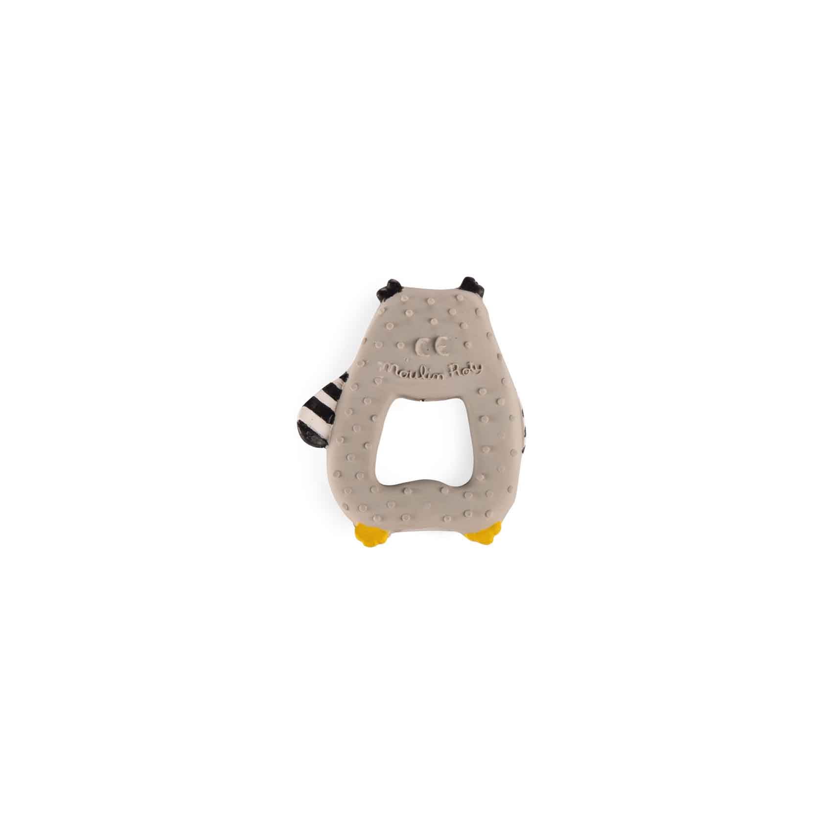 Jucării dentiţie - Inel pentru dentiţie din cauciuc natural - Bufniţă, 0+ ani | Moulin Roty - 3