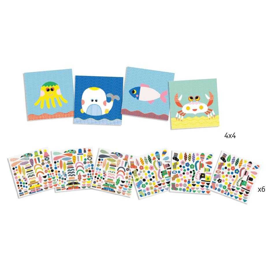Jucarii creative - Joc creativ colaje Animale marine, 3 - 6 ani | Djeco - 5