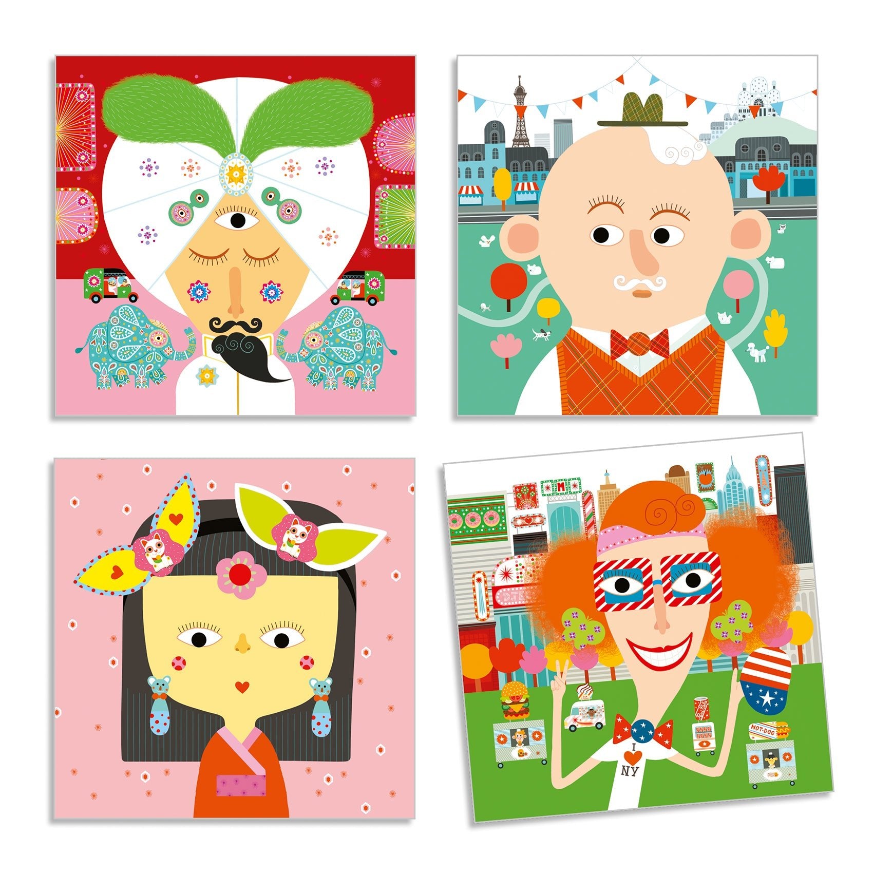 Jocuri şi jucării creative - Joc creativ cu autocolante - Portrete, 3 - 6 ani | Djeco - 3