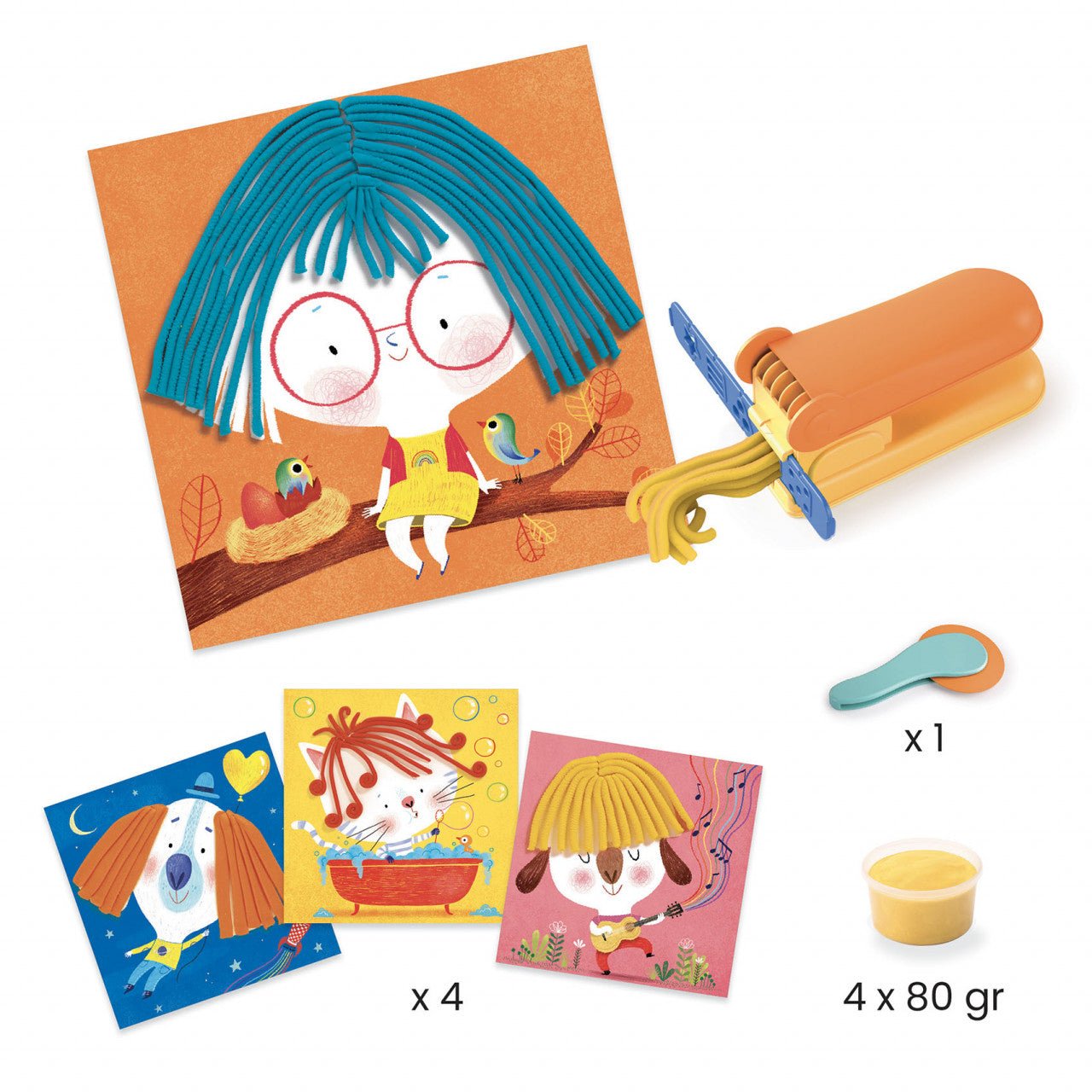 Jucarii creative - Joc creativ pentru plastilină, Coafuri trăsnite, 3 - 6 ani | Djeco - 2