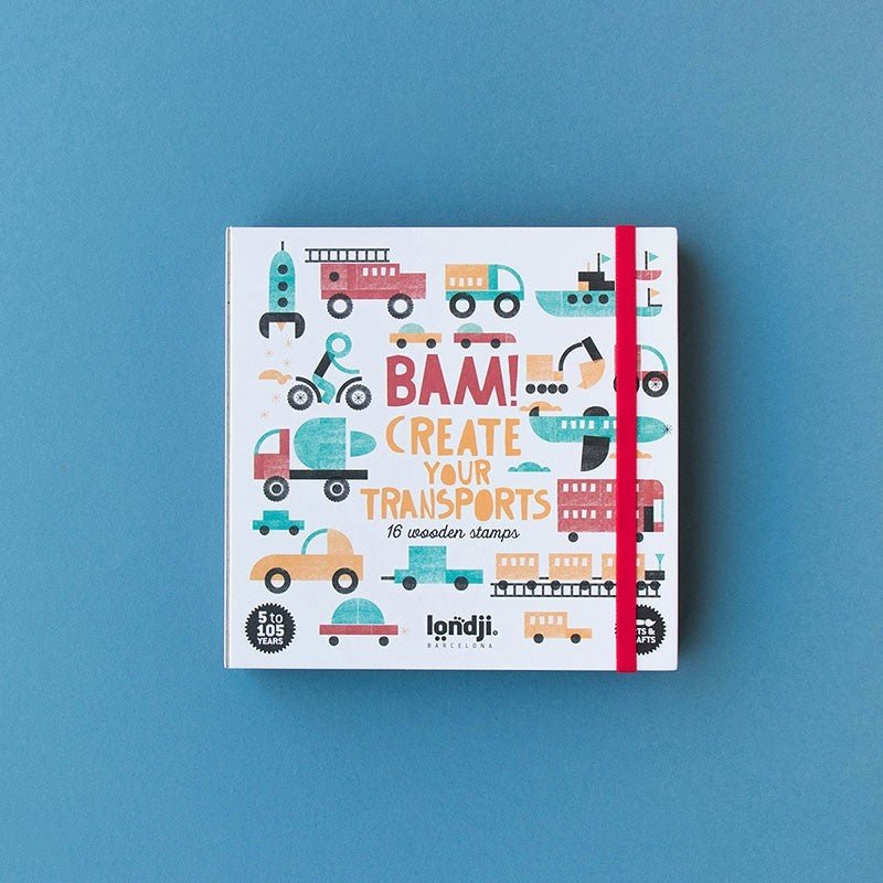 Joc creativ ștampile "Mijloace de transport" | Londji - Londji - EmmaSiLuna.ro