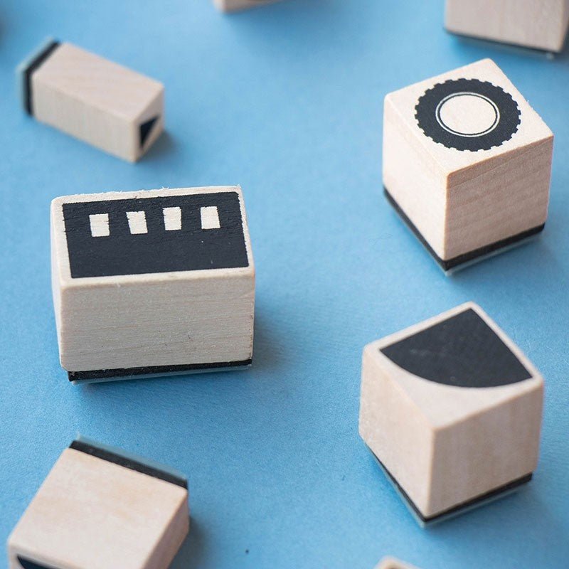 Joc creativ ștampile "Mijloace de transport" | Londji - Londji - EmmaSiLuna.ro