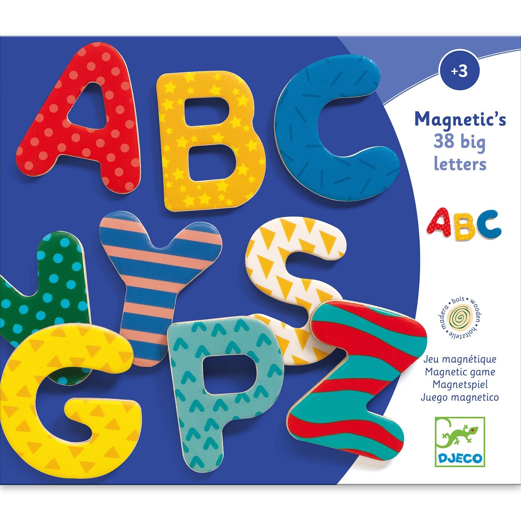 Jocuri şi Jucării educative - Joc cu magneţi 38 Litere colorate din lemn, de tip majuscule, 3+ ani | Djeco - 4