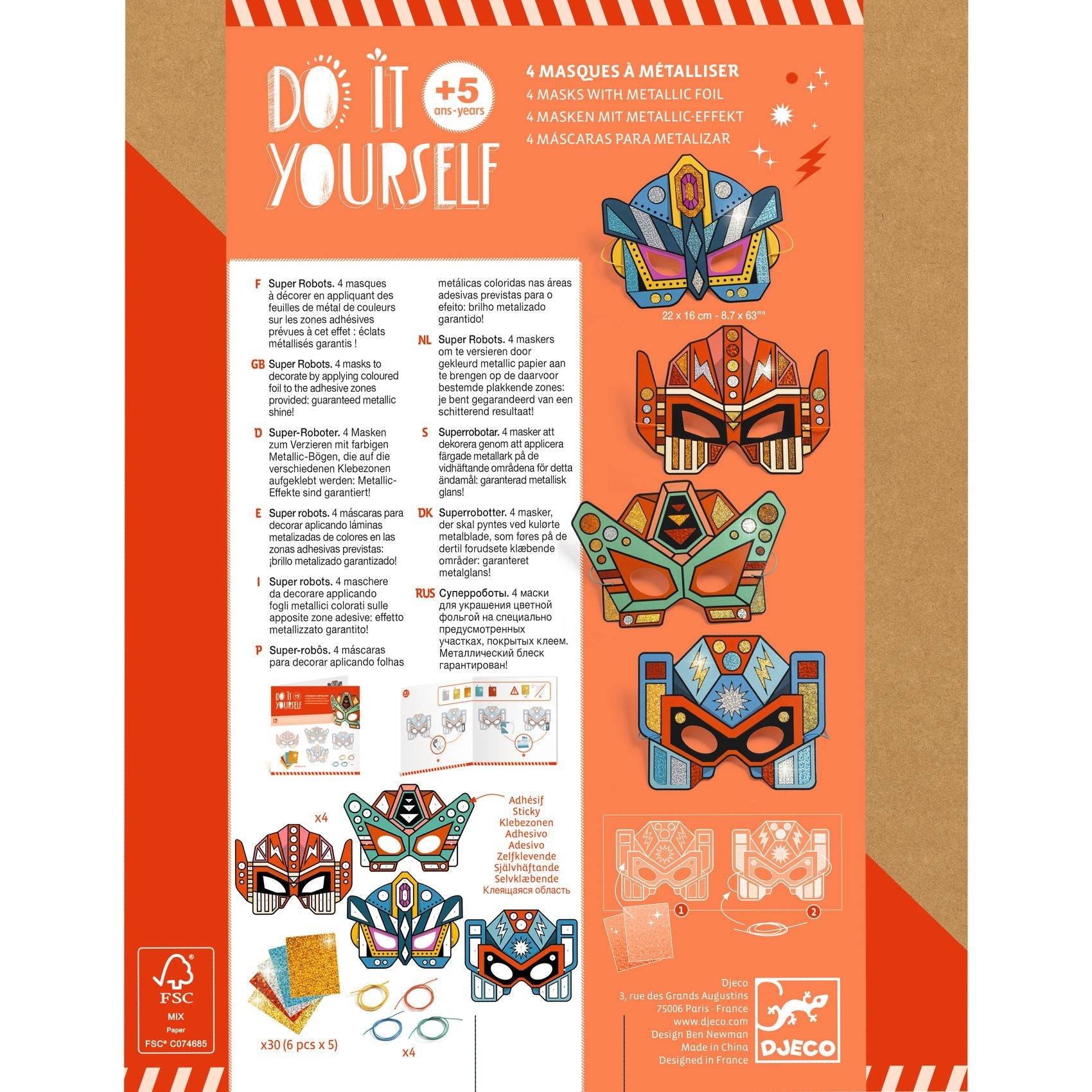 Joc de indemanare - Joc de creaţie DIY Măşti roboţi | Djeco - 8