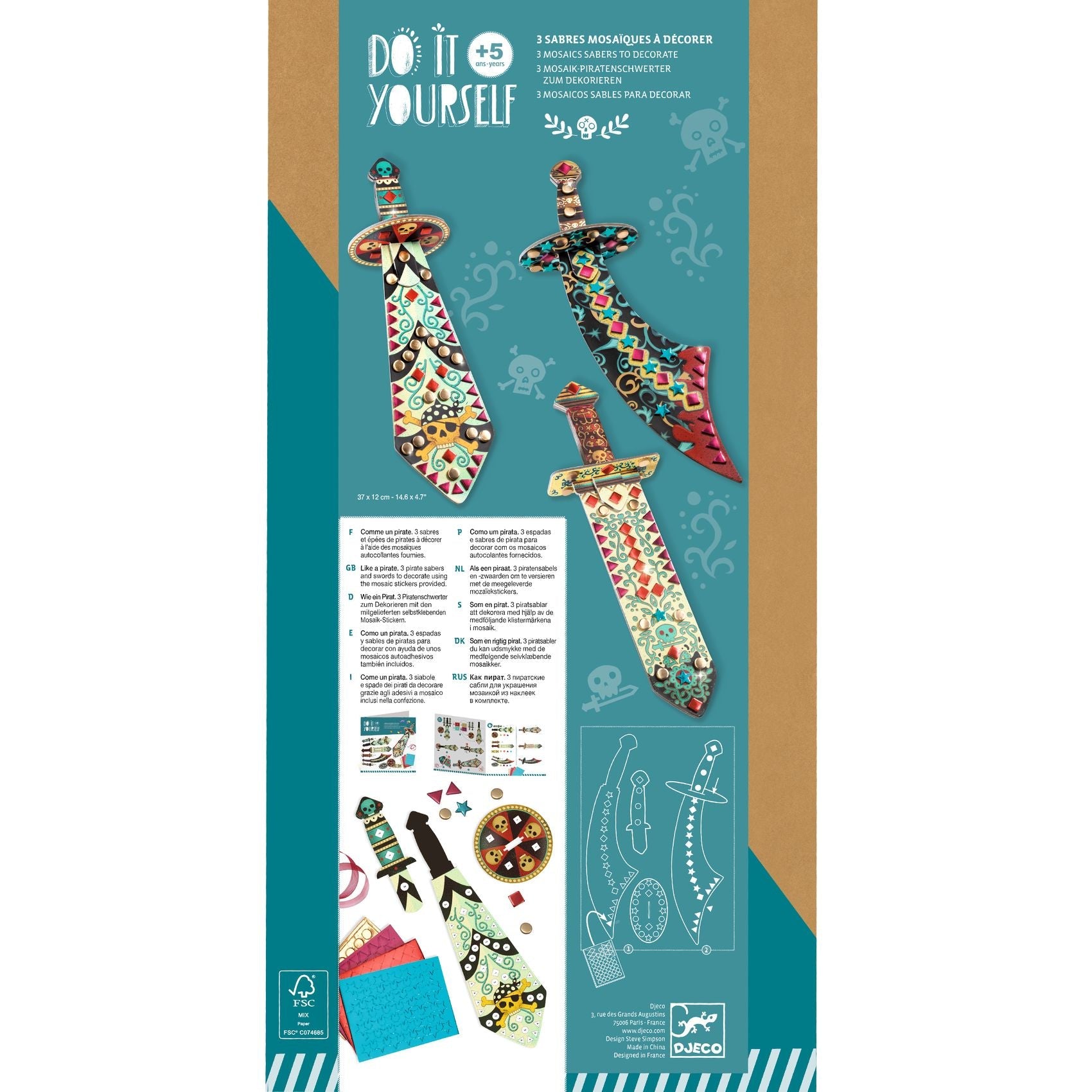 Joc de indemanare - Joc de creaţie DIY Săbiile piraţilor | Djeco - 5