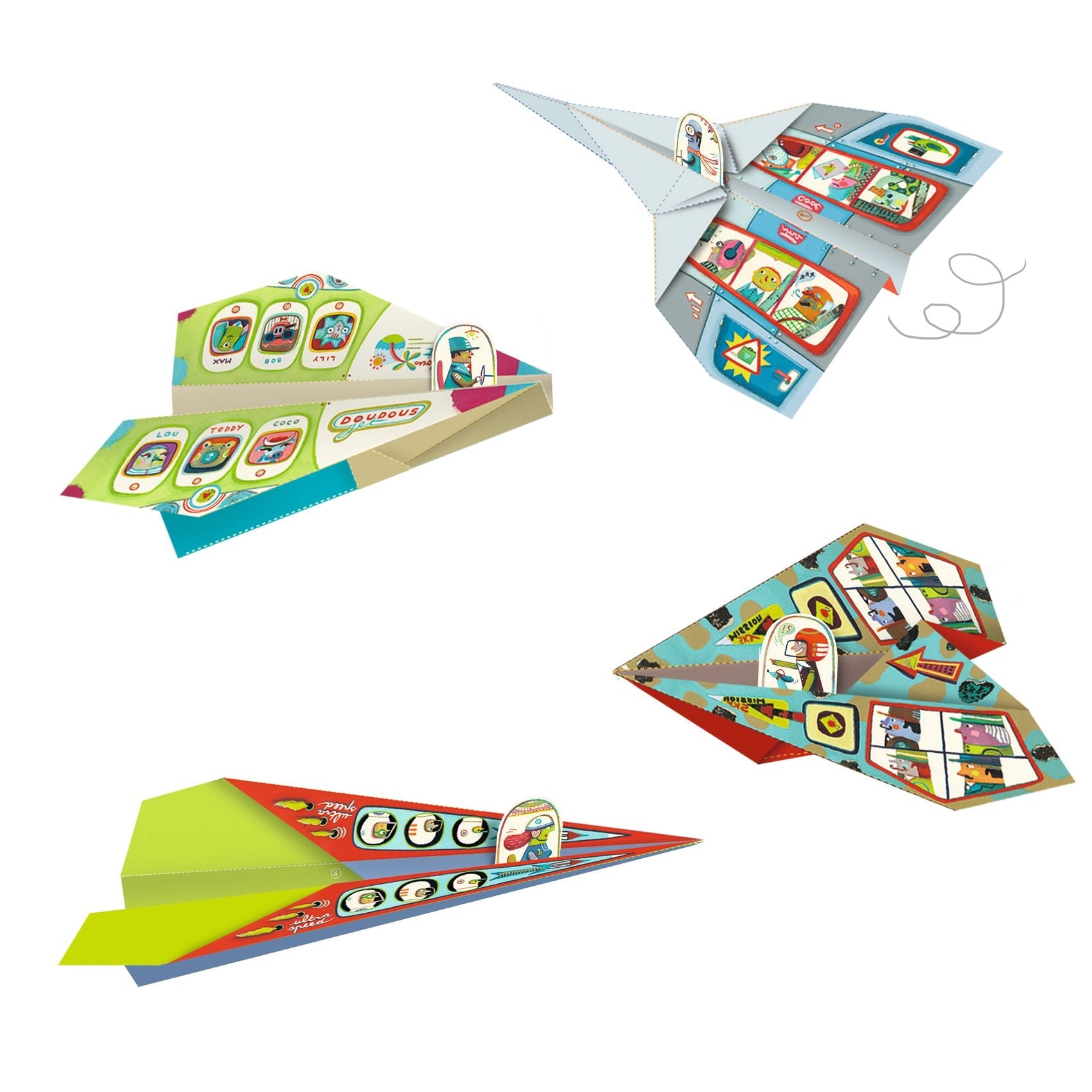 Joc de indemanare - Joc de creaţie Origami Avioane din hârtie | Djeco - 2