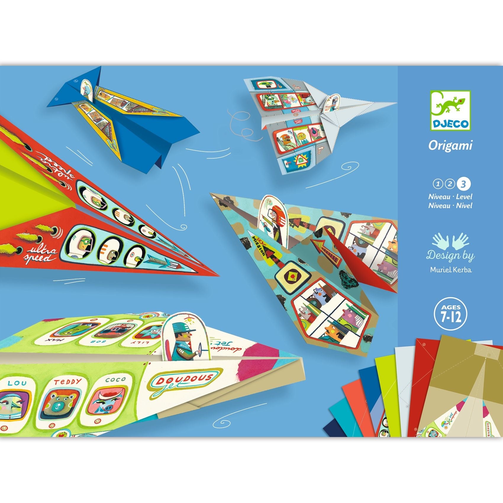 Joc de indemanare - Joc de creaţie Origami Avioane din hârtie | Djeco - 1