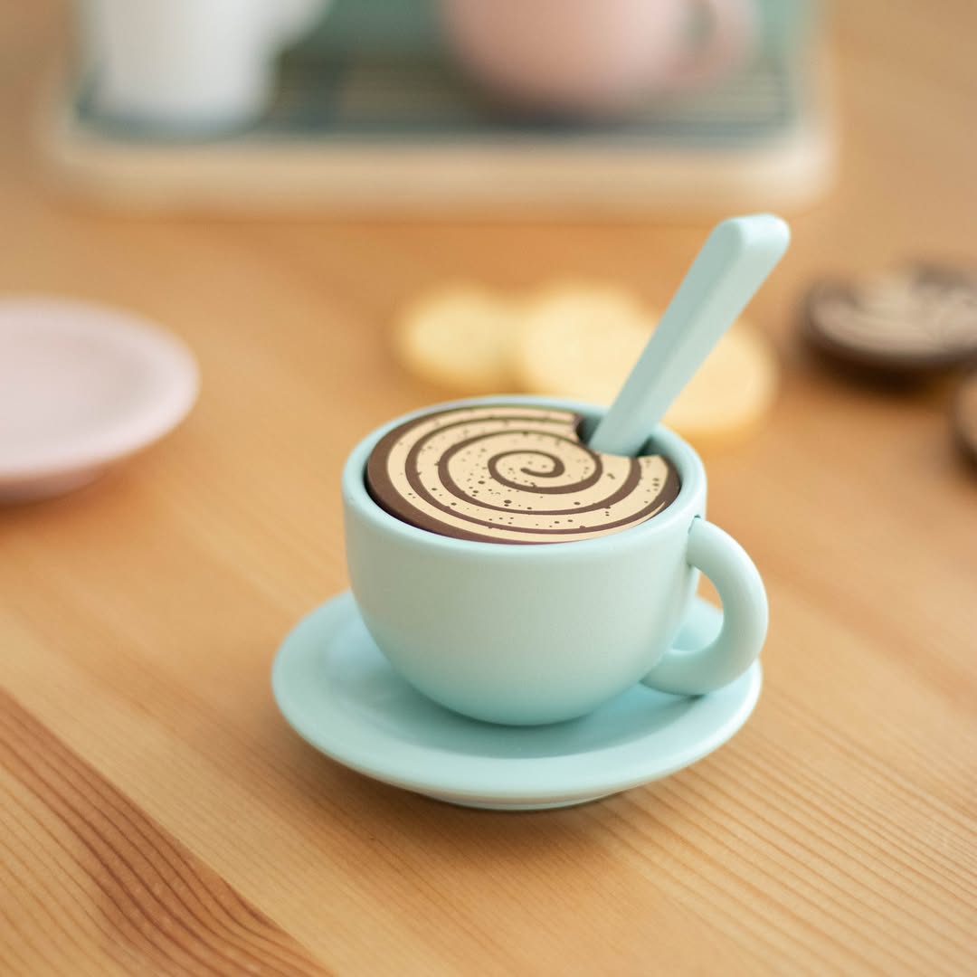 Joc educativ - Joc de rol Aparat de cafea cu accesorii din lemn | UMU Toys - 2