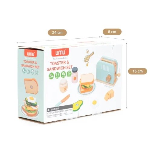Joc educativ - Joc de rol Învăţ să prepar sandwich din lemn | UMU Toys - 4