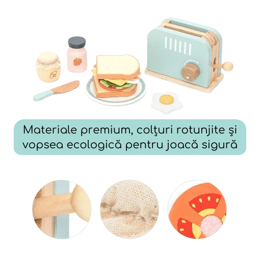 Joc educativ - Joc de rol Învăţ să prepar sandwich din lemn | UMU Toys - 2