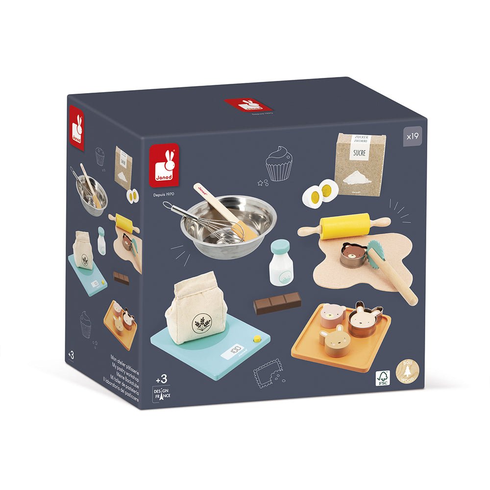 Joc de rol Set atelier de patiserie şi accesorii, din lemn şi metal, 3+ ani | Janod - 7
