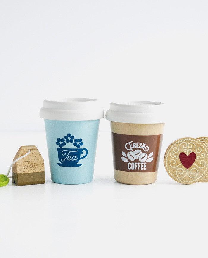 Bucătării şi accesorii pentru copii - Joc de rol Set pahare de ceai şi cafea, din lemn, 3+ ani | Le Toy Van - 2