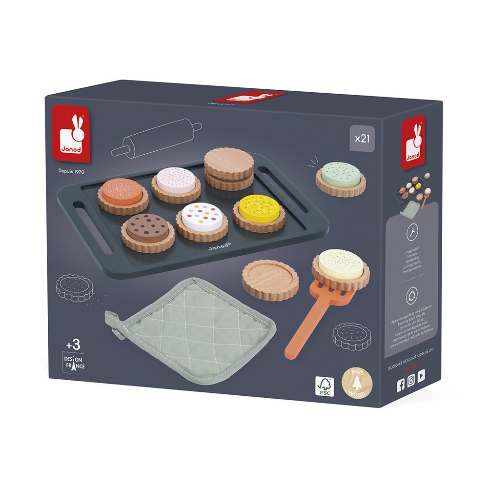 Bucătării şi accesorii pentru copii - Joc de rol Set prăjituri din lemn, 21 accesorii - Shiny Grandma, 3+ ani | Janod - 9
