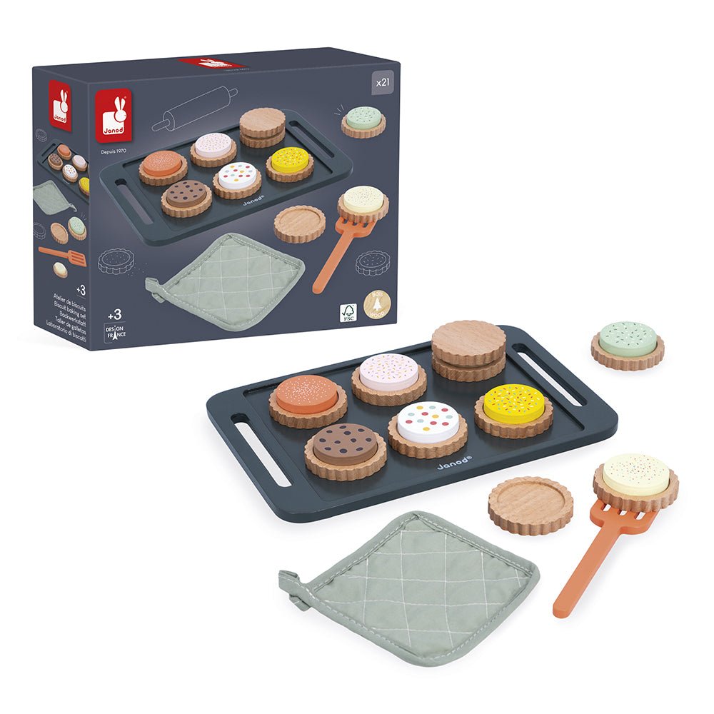 Bucătării şi accesorii pentru copii - Joc de rol Set prăjituri din lemn, 21 accesorii - Shiny Grandma, 3+ ani | Janod - 6