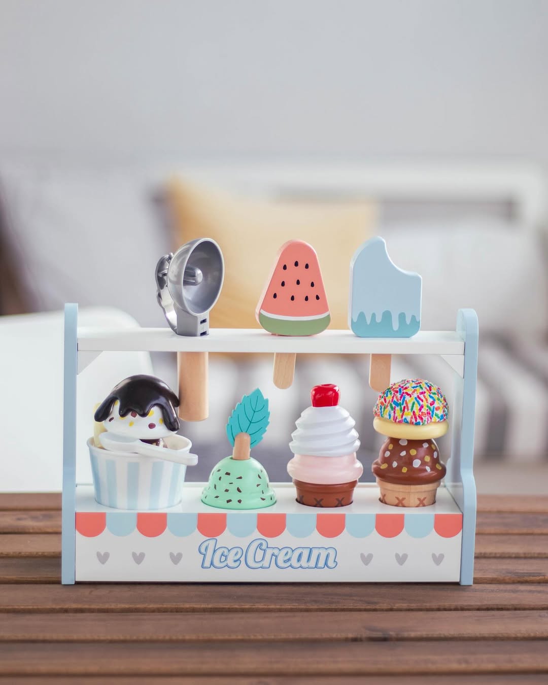 Joc educativ - Joc de rol Stand cu îngheţată din lemn, 23 piese, 3+ ani | UMU Toys - 4