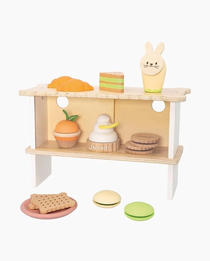 Bucătării şi accesorii pentru copii - Joc de rol Stand cu produse de patiserie, din lemn, 3+ ani | Janod - 1