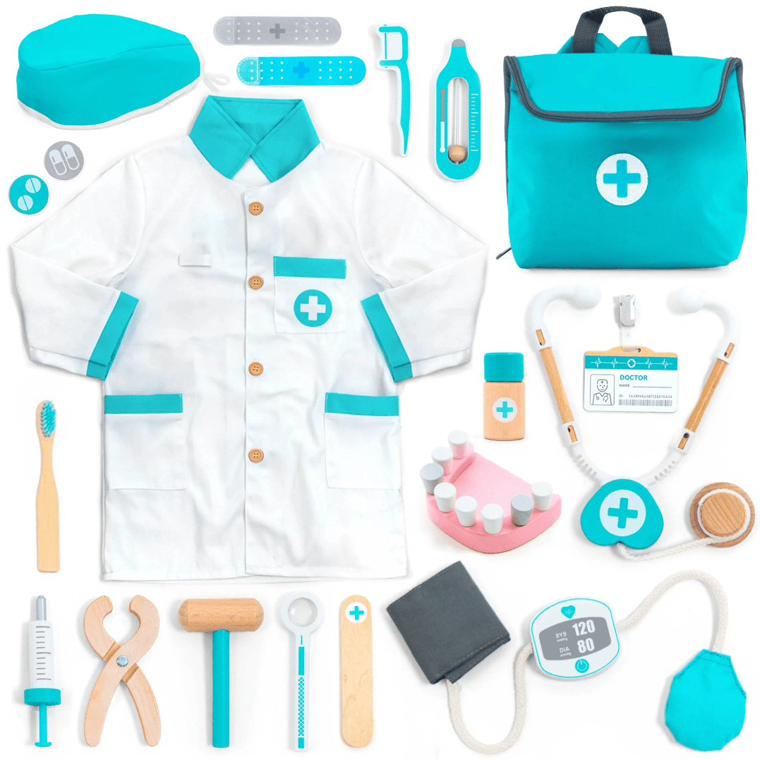 Jocuri şi jucării de rol - Joc de rol Trusă completă de doctor, turcoaz, 20 piese, 3+ ani | UMU Toys - 4