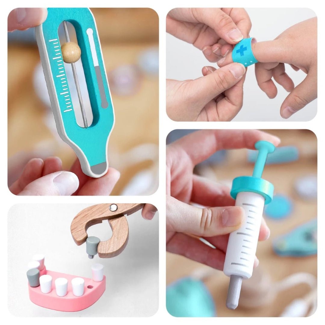 Jocuri şi jucării de rol - Joc de rol Trusă completă de doctor, turcoaz, 20 piese, 3+ ani | UMU Toys - 3