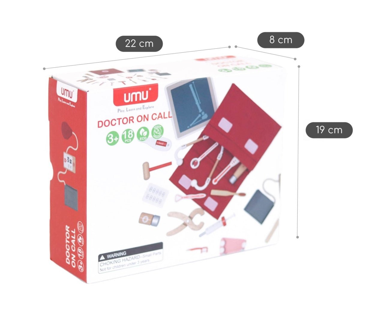 Joc educativ - Joc de rol Trusă de doctor roşie pentru copii | UMU Toys - 4