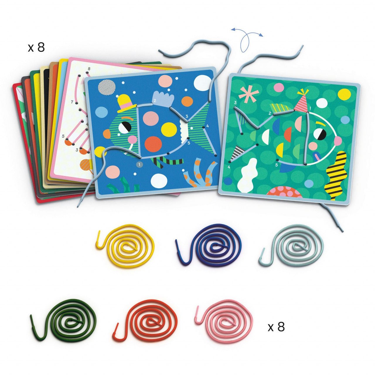 Joc educativ - Joc educativ de cusut cu şiret, 4+ ani | Djeco - 2