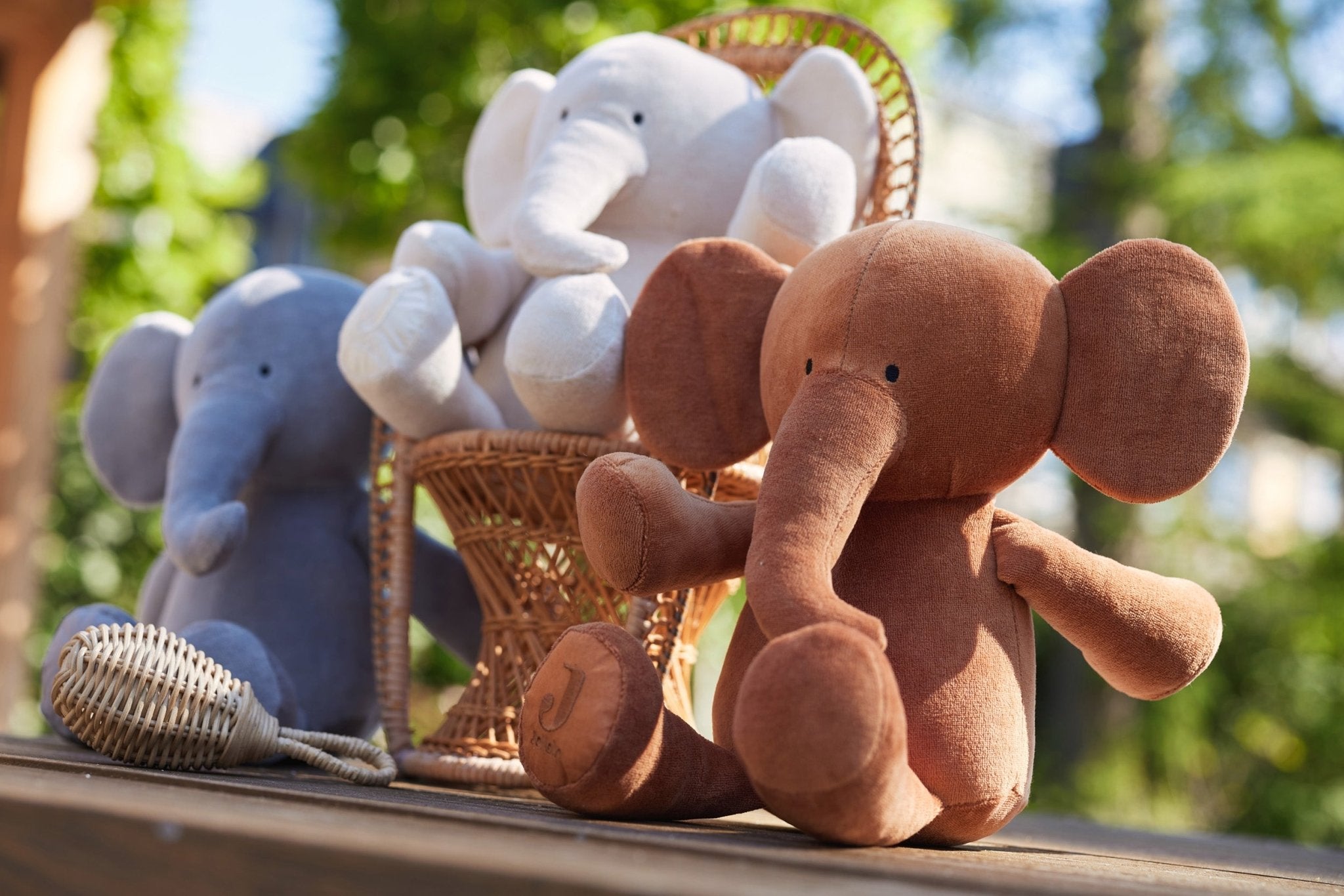 Jucarii de plus - Jucărie de pluş, Elefant, Maro, 36cm, 0+ ani | Jollein - 2