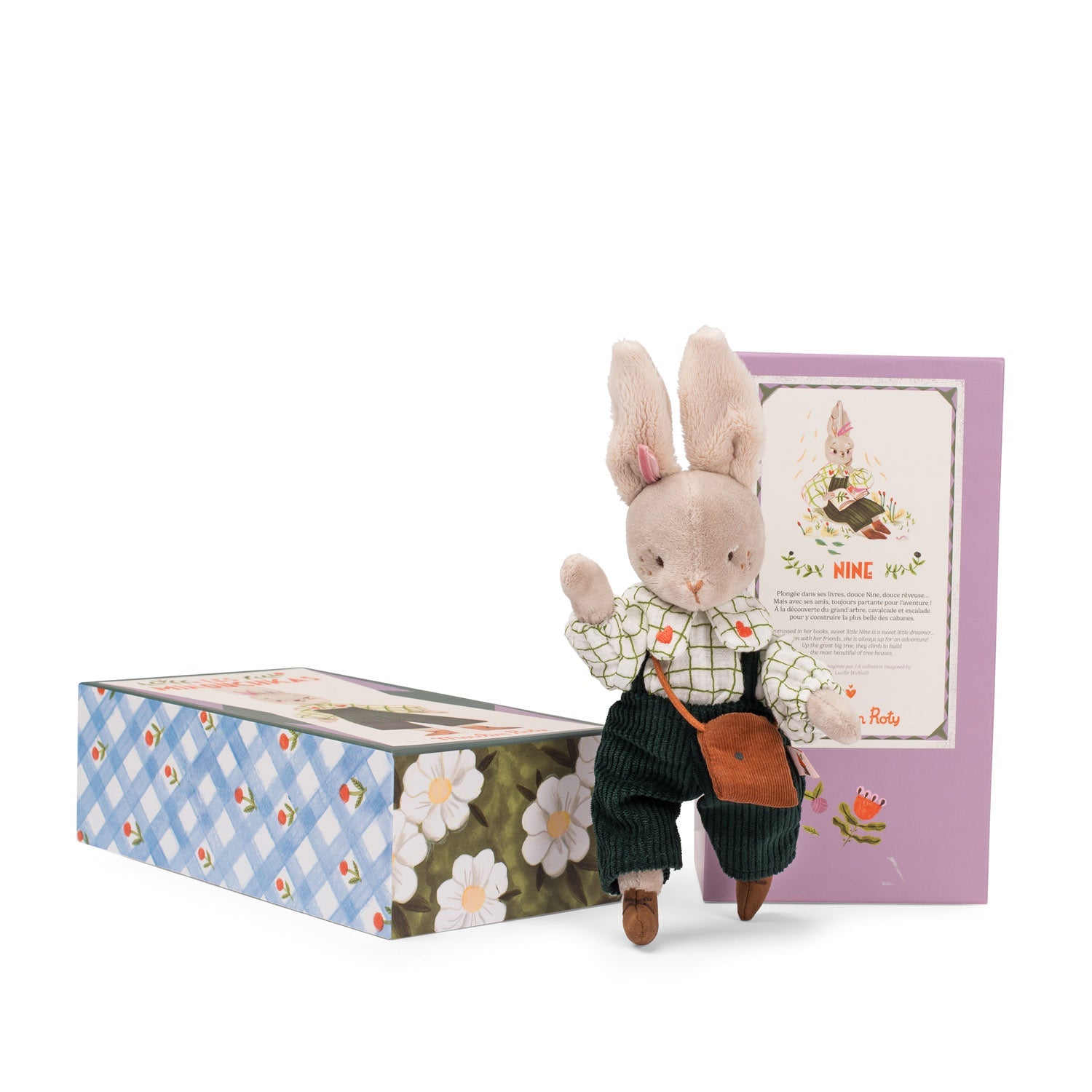 Jucărie de pluş - Iepuraşul Nine "Les Minouchkas" | Moulin Roty - Moulin Roty - EmmaSiLuna.ro