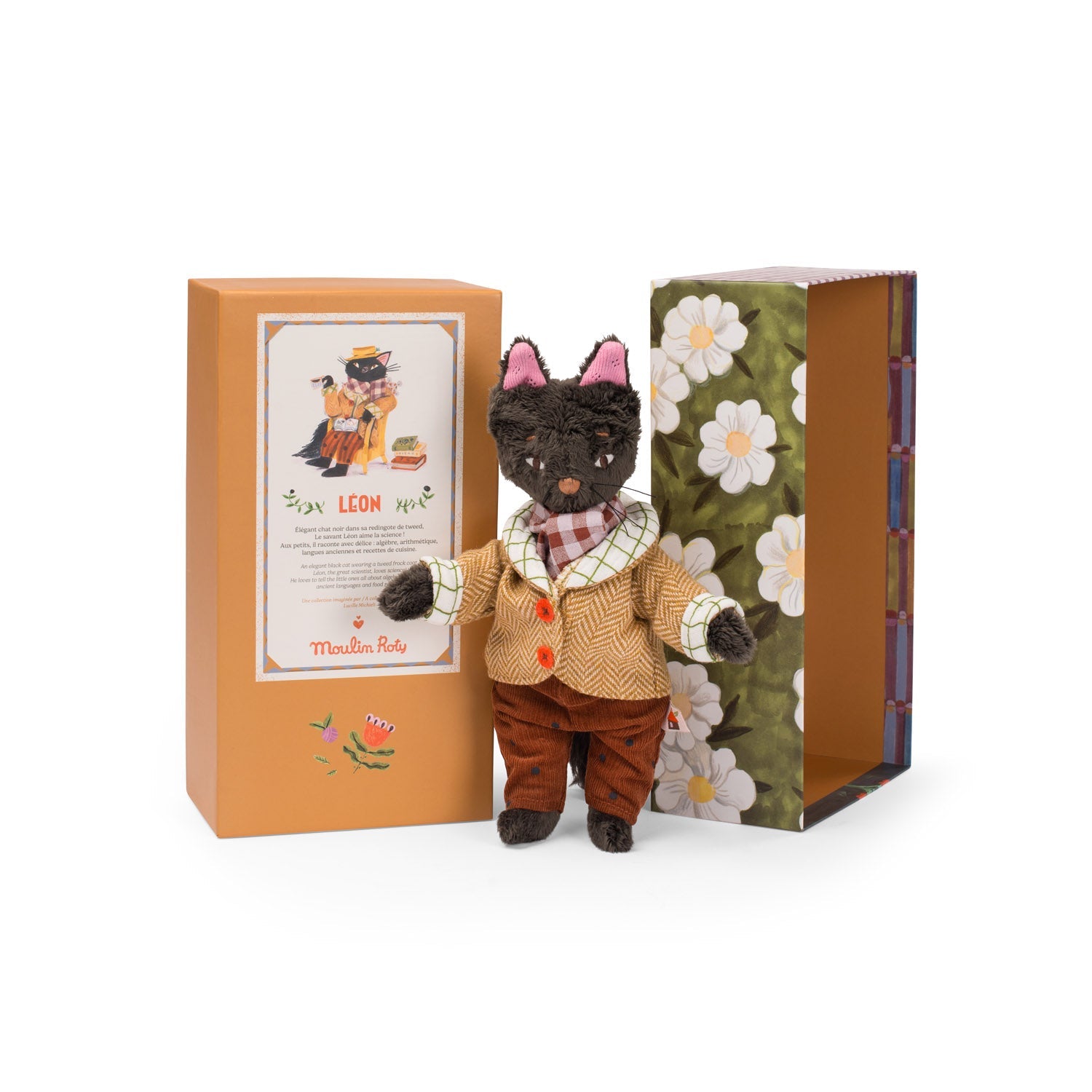 Jucării de pluş - Jucărie de pluş - Motanul Léon "Les Minouchkas", 1+ ani | Moulin Roty - 1