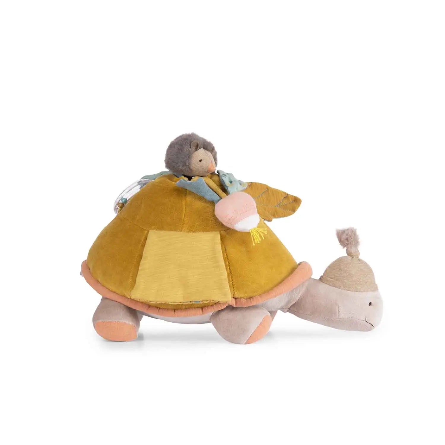 Jucărie de pluş senzorială cu activităţi pentru bebeluşi - Broasca ţestoasă gigantică "Trois petits lapins"| Moulin Roty