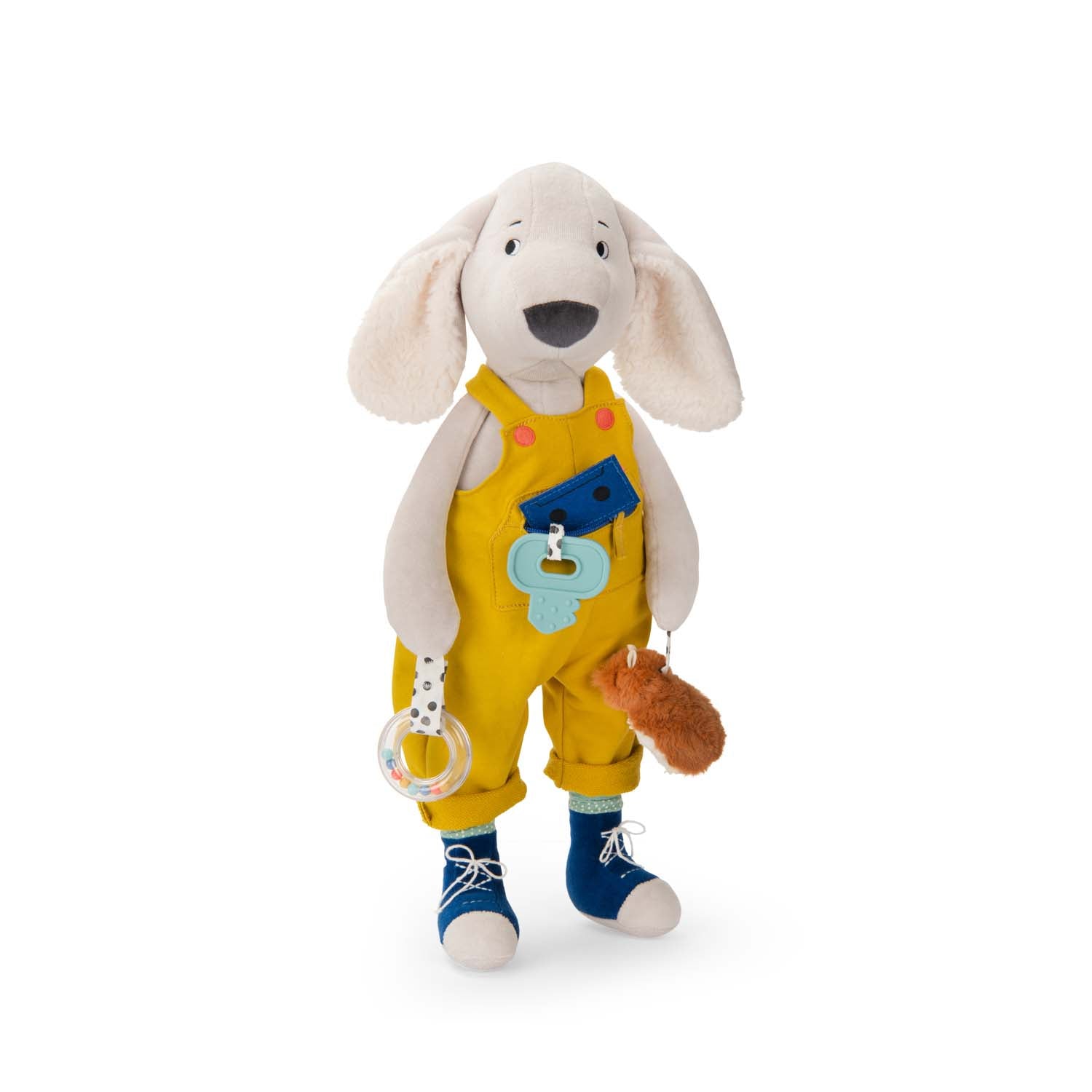 Jucarii de plus - Jucărie de pluş senzorială cu activităţi pentru bebeluşi - Căţelul Pilou, Puce & Pilou | Moulin Roty - 3
