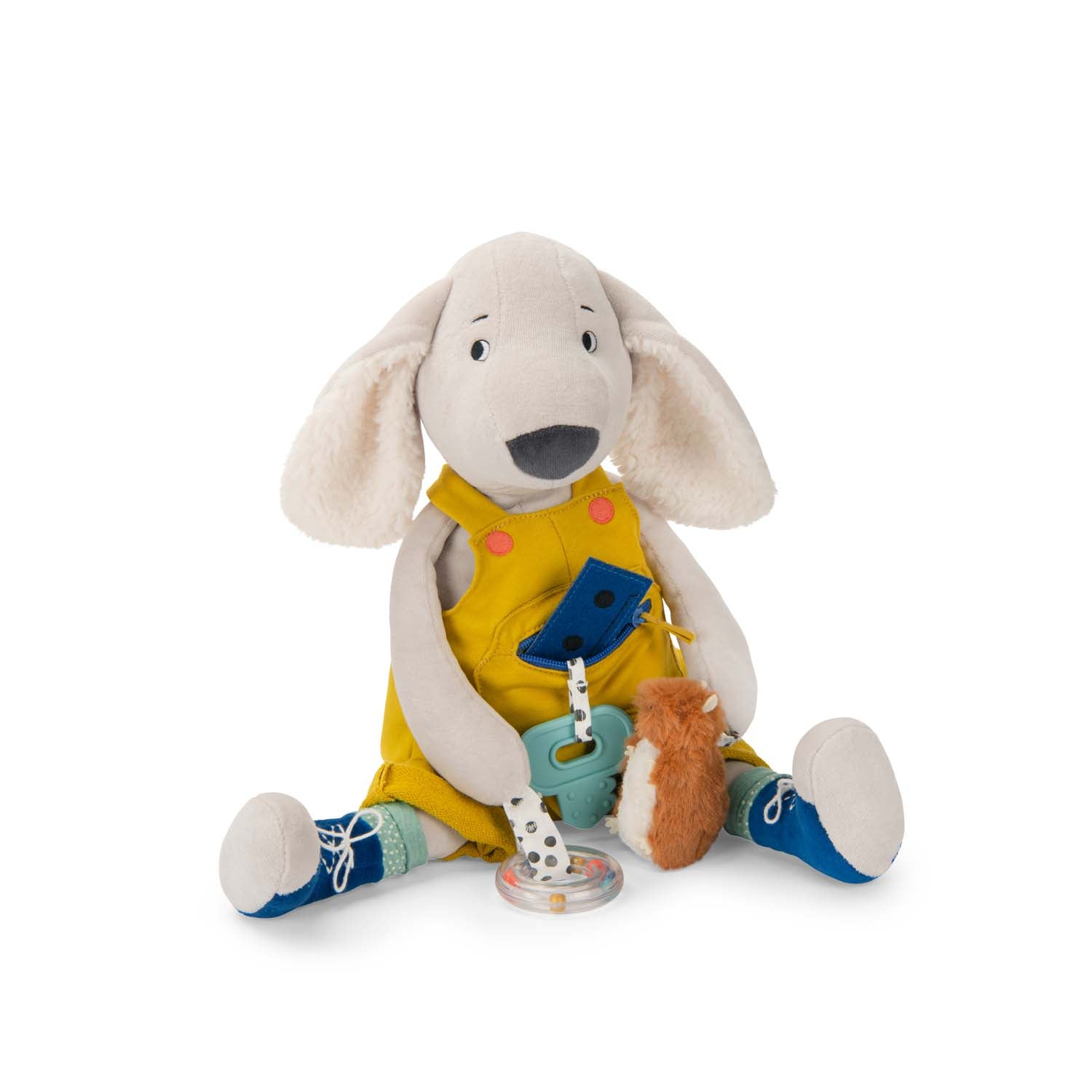 Jucarii de plus - Jucărie de pluş senzorială cu activităţi pentru bebeluşi - Căţelul Pilou, Puce & Pilou | Moulin Roty - 2