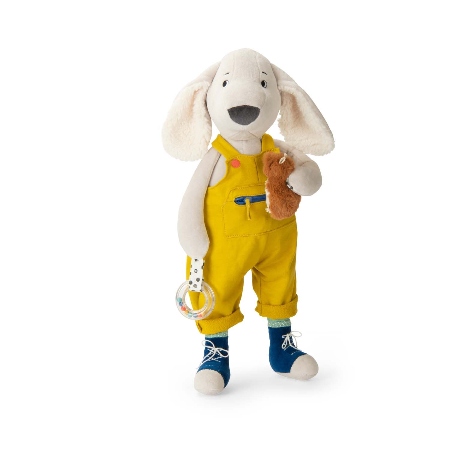 Jucarii de plus - Jucărie de pluş senzorială cu activităţi pentru bebeluşi - Căţelul Pilou, Puce & Pilou | Moulin Roty - 1