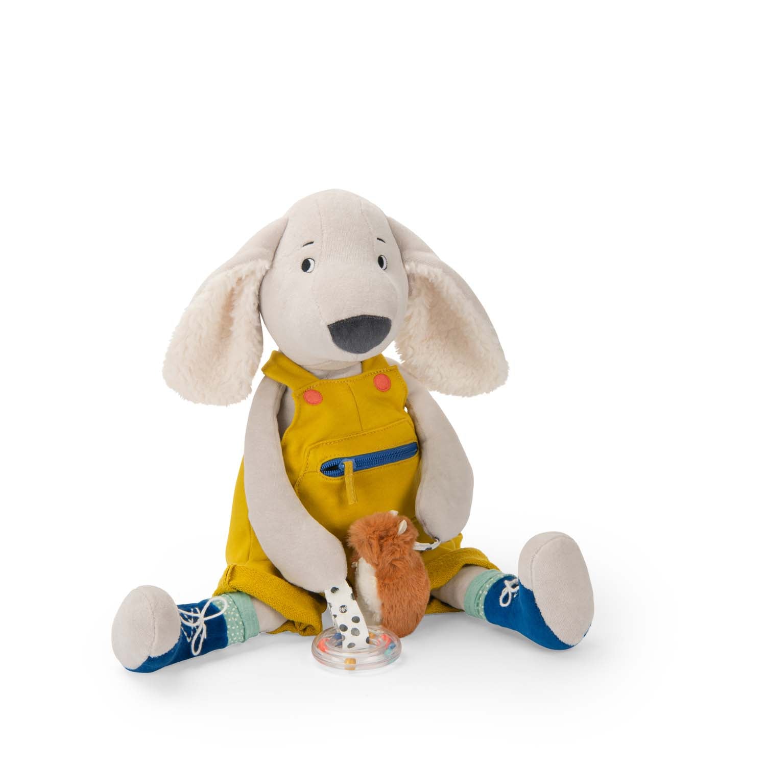 Jucarii de plus - Jucărie de pluş senzorială cu activităţi pentru bebeluşi - Căţelul Pilou, Puce & Pilou | Moulin Roty - 5