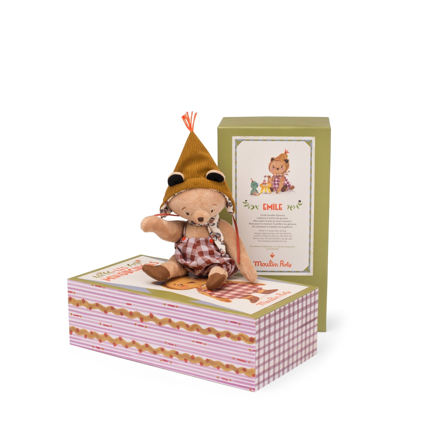 Jucărie de pluş - Ursuleţul Émile "Les Minouchkas" | Moulin Roty - Moulin Roty - EmmaSiLuna.ro