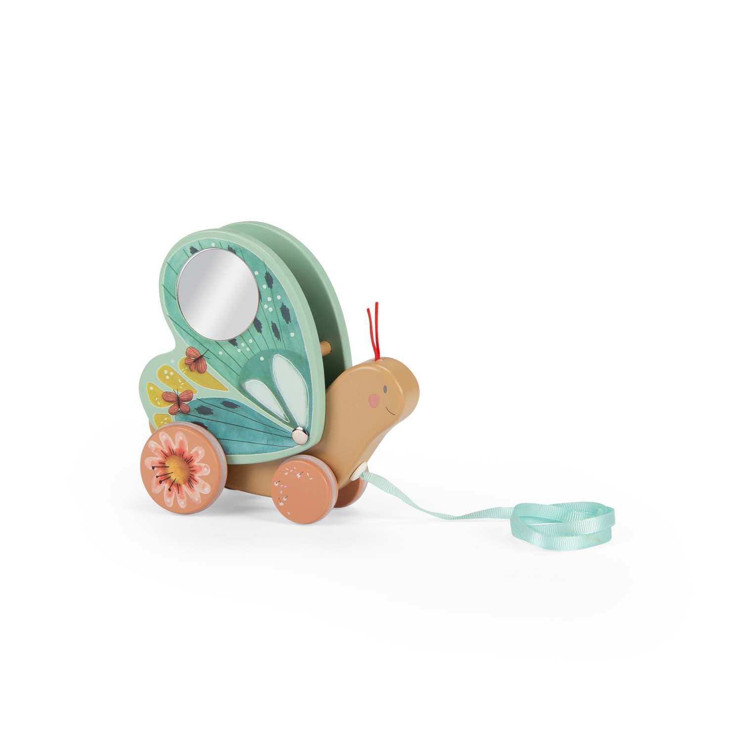 Jocuri şi Jucării de îndemânare - Jucărie de tras din lemn - Fluturaş, 1+ ani | Moulin Roty - 1