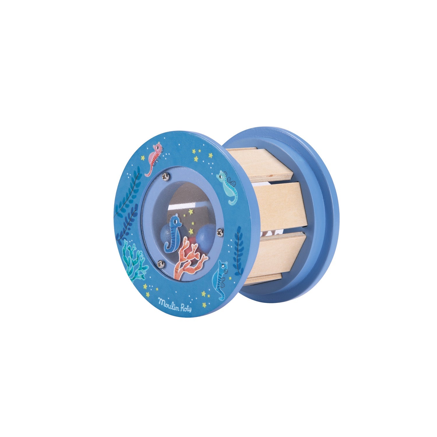 Jucărie de tras din lemn - Leu de mare "Les aventures de Paulie" | Moulin Roty - Moulin Roty - EmmaSiLuna.ro