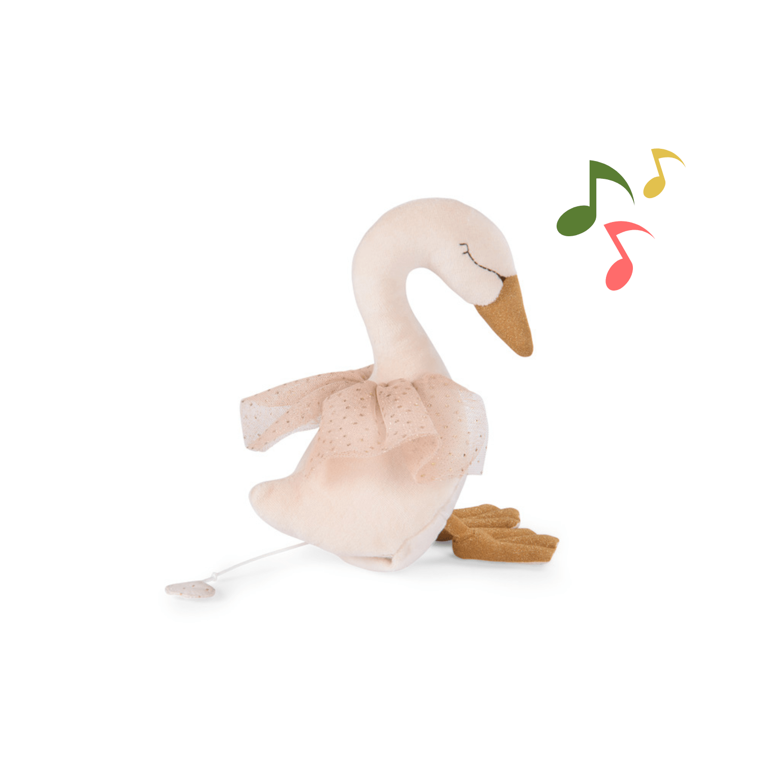 Jucării muzicale - Jucărie muzicală de pluș cu cutie detașabilă - Lebădă, 0+ ani | Moulin Roty - 1