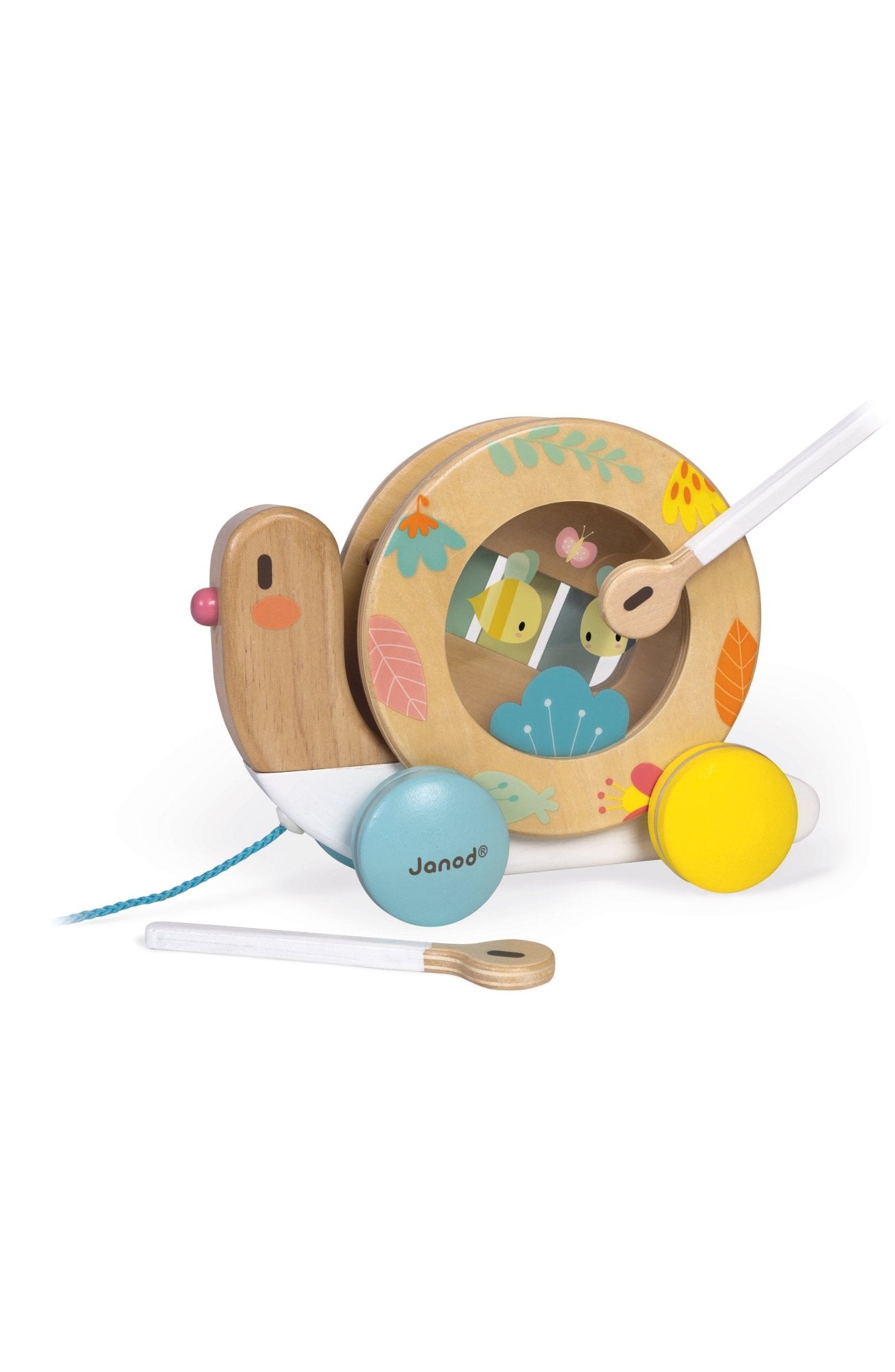 Jocuri şi Jucării de îndemânare - Jucărie muzicală de tras 2 în 1 - Melc, 1+ ani | Janod - 4