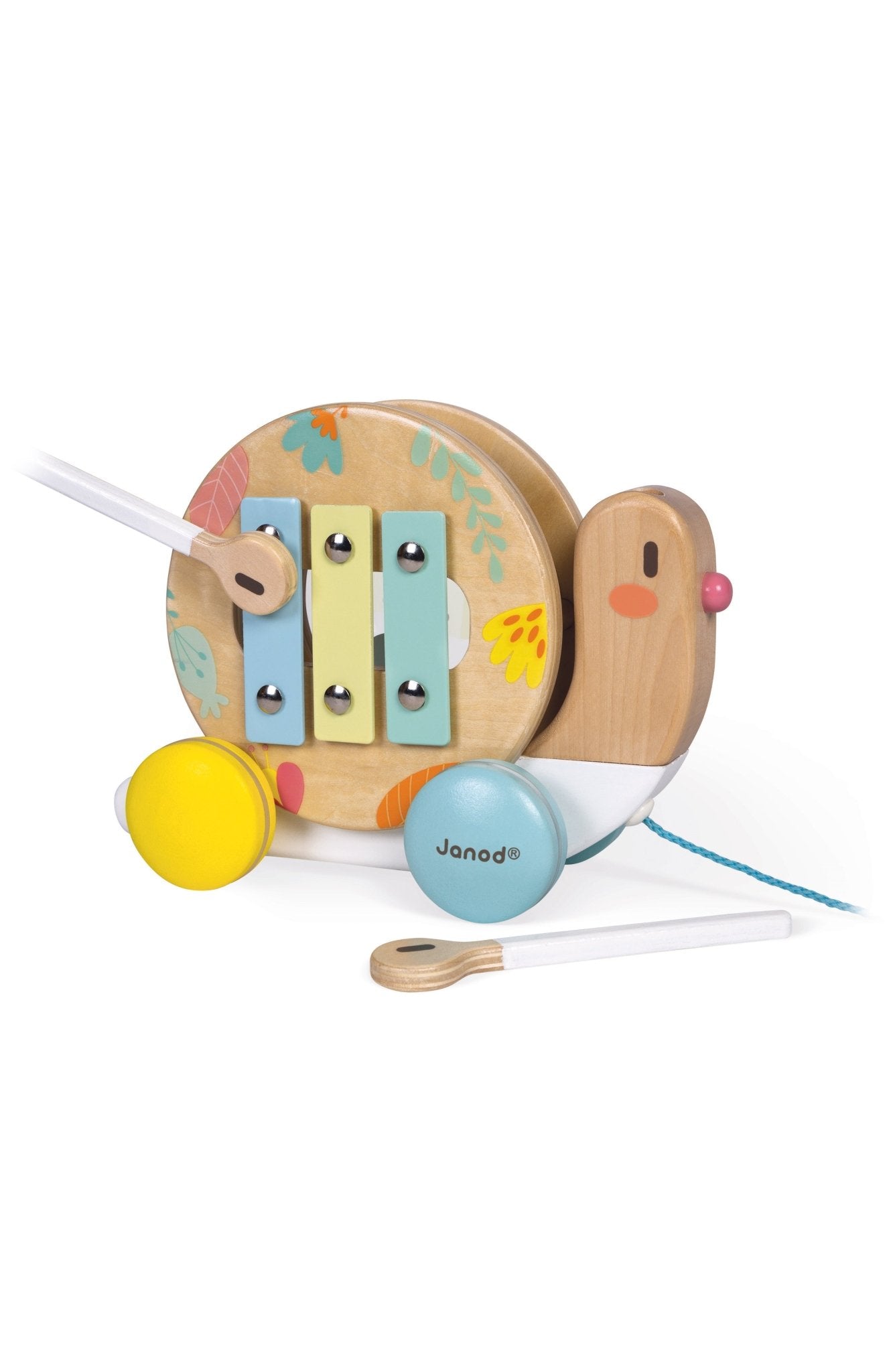Jocuri şi Jucării de îndemânare - Jucărie muzicală de tras 2 în 1 - Melc, 1+ ani | Janod - 7