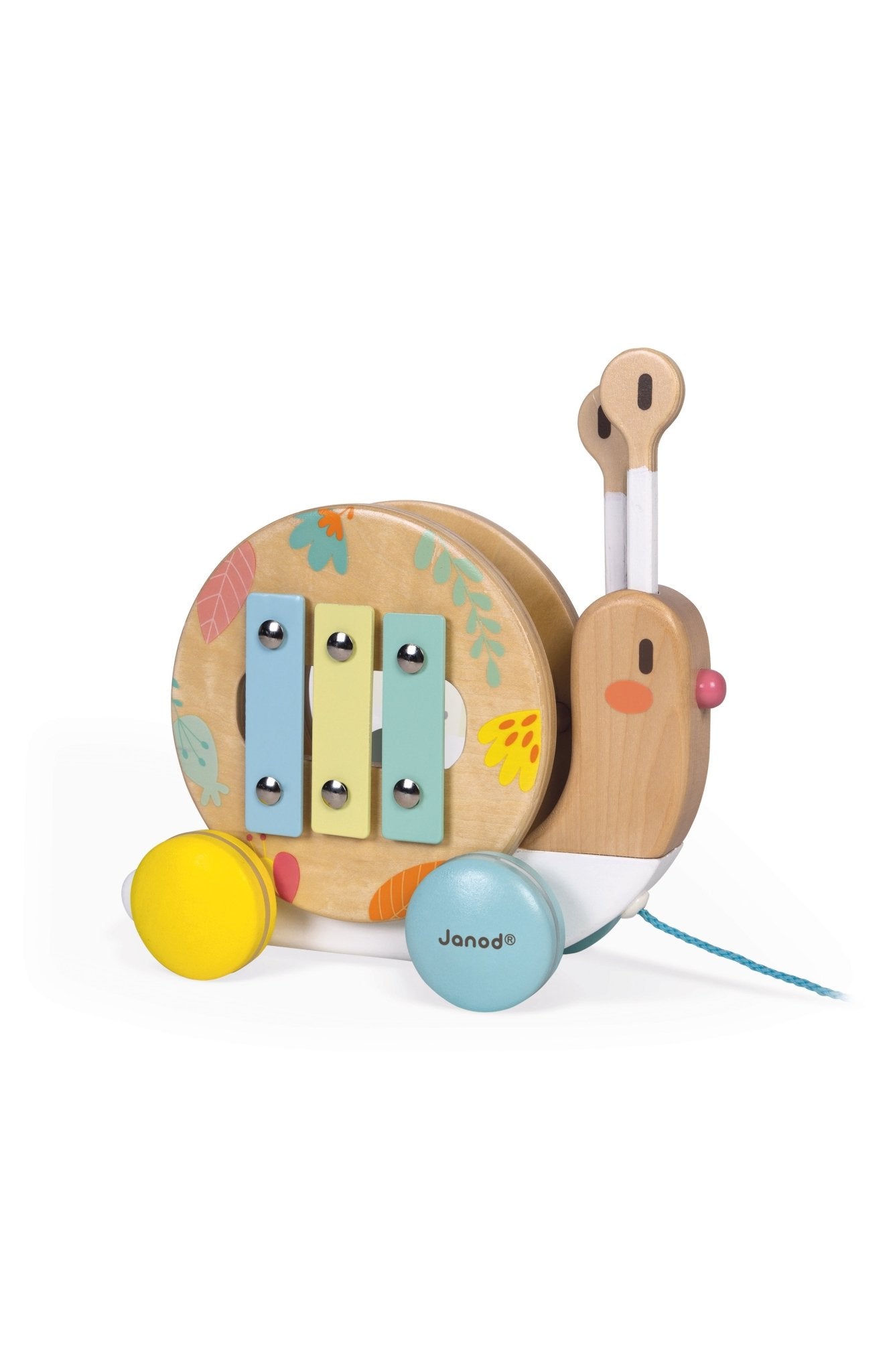 Jocuri şi Jucării de îndemânare - Jucărie muzicală de tras 2 în 1 - Melc, 1+ ani | Janod - 1