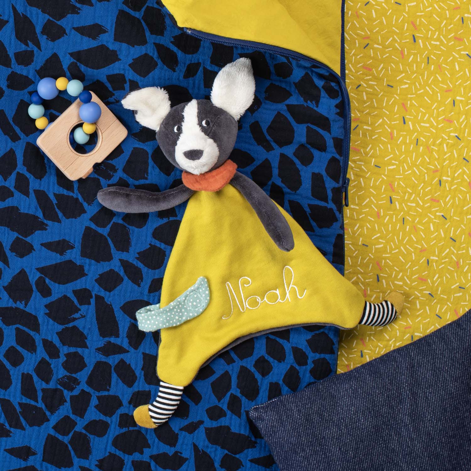 Doudou - Jucărie păturică bebe - Doudou Căţeluşul Puce, 0+ ani | Moulin Roty - 2