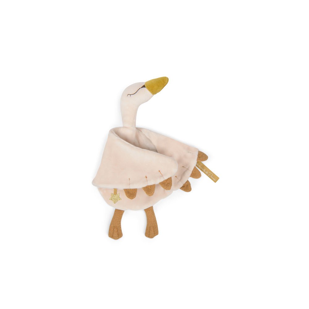 Doudou - Jucărie păturică de confort bebe - Doudou Lebădă, 0+ ani | Moulin Roty - 3