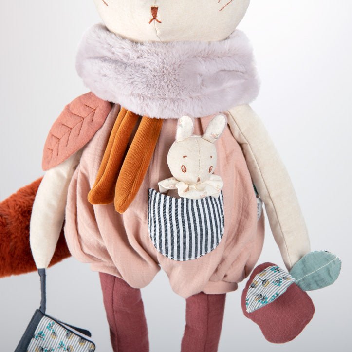 Jucării de pluş - Jucărie senzorială cu activități - Iepurele Lune, Après la Pluie, 65 cm, 0+ ani | Moulin Roty - 2