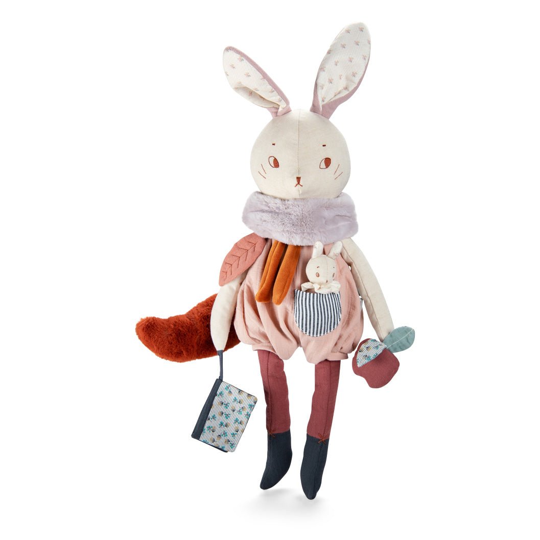 Jucării de pluş - Jucărie senzorială cu activități - Iepurele Lune, Après la Pluie, 65 cm, 0+ ani | Moulin Roty - 1