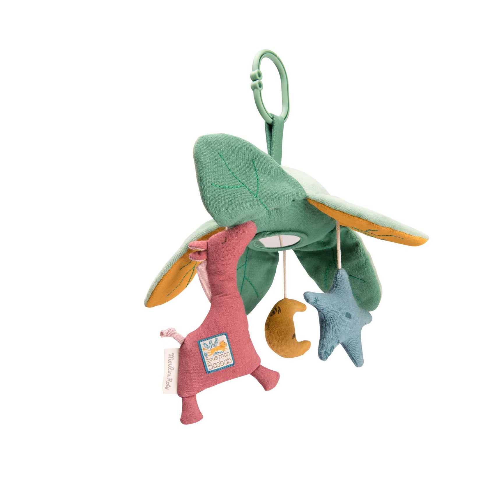 Jucării senzoriale - Jucărie zornăitoare de agăţat – Sous mon Baobab, 0+ ani | Moulin Roty - 1