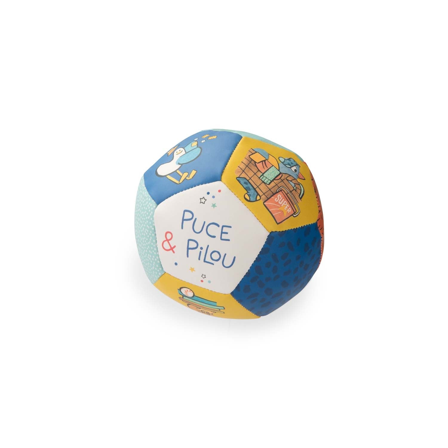 Jocuri şi Jucării educative - Minge moale colorată - Puce & Pilou, 1+ ani | Moulin Roty - 1
