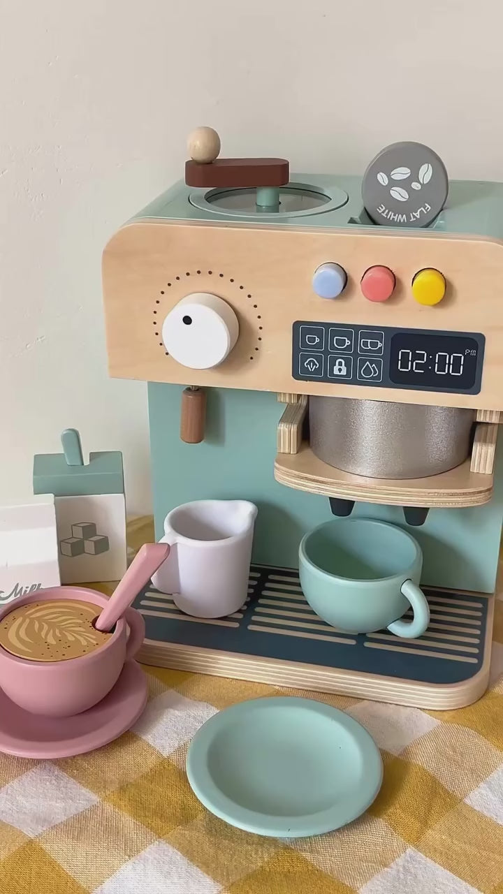 Joc de rol Aparat de cafea cu accesorii din lemn | UMU Toys
