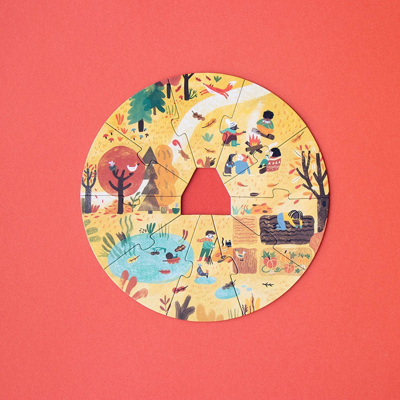 Puzzle circular pentru copii 4 anotimpuri "Un cămin pentru natură" | Londji - Londji - EmmaSiLuna.ro
